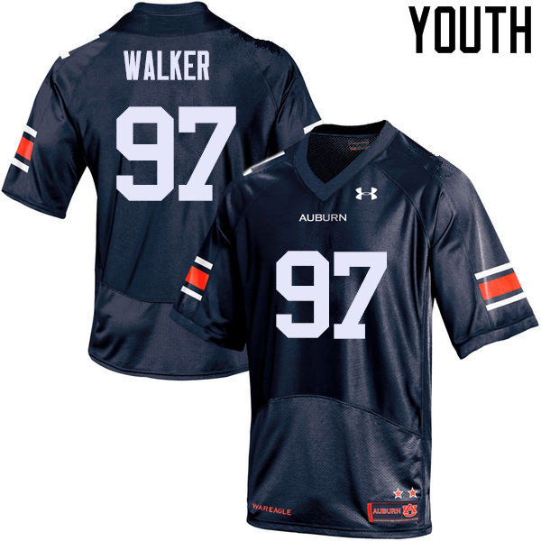 Youth Auburn Tigers #97 Gary Walker Navy College Stitched Football Jersey